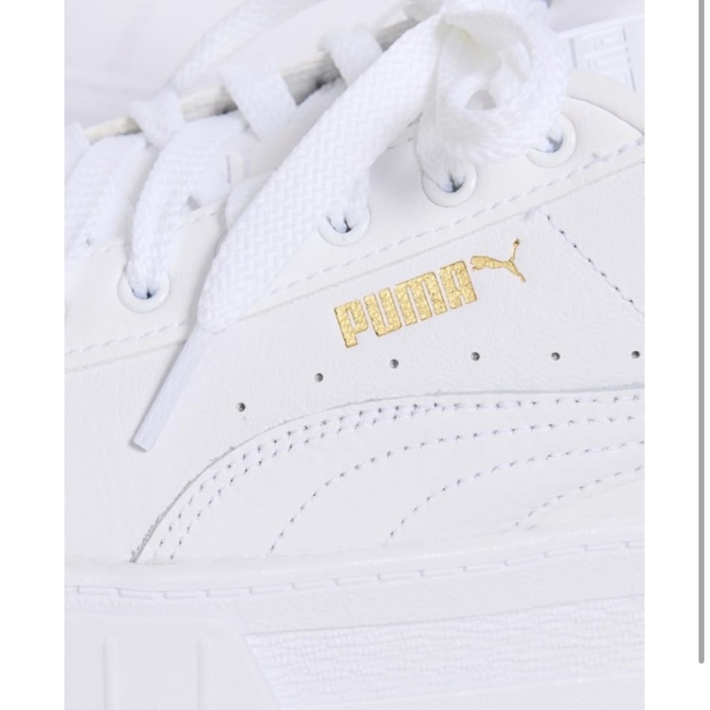 PUMA Women's Mayze White and Gold Platform Sneakers - Picture 4 of 9